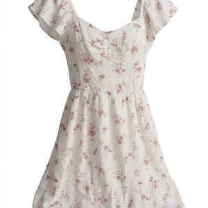 Hollister White and Pink Floral Top